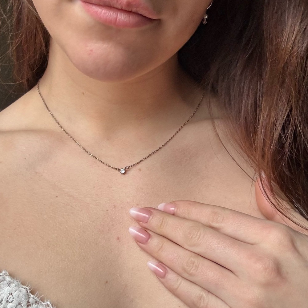 small jewel silver necklace